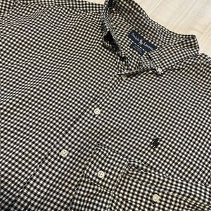 Ralph Lauren Gingham Black & White XL Buttondown Longsleeve‎ Shirt Mcmeel Cotton